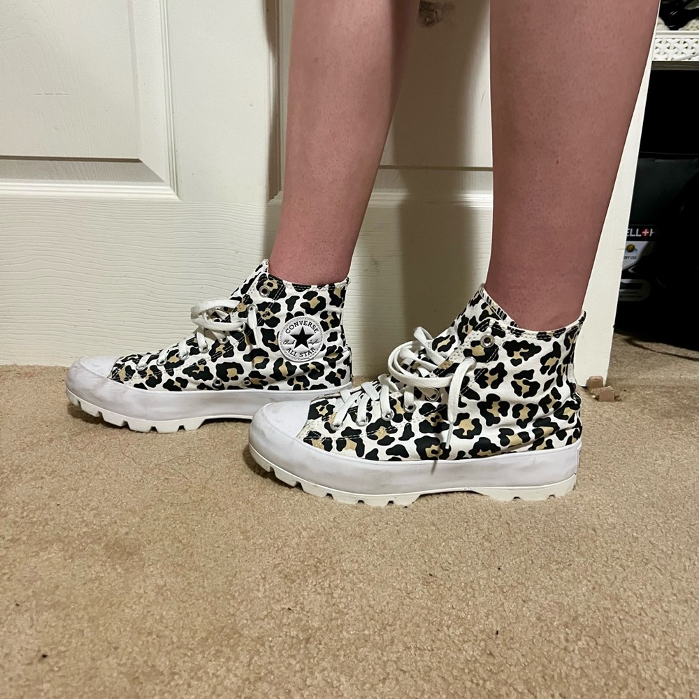 Converse Leopard Print High-Top Sneakers